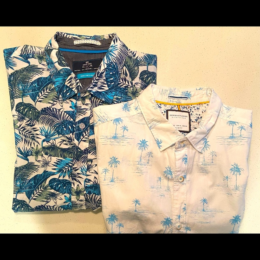 Men’s Hawaiian Shirts (Set of 3- worn once!)